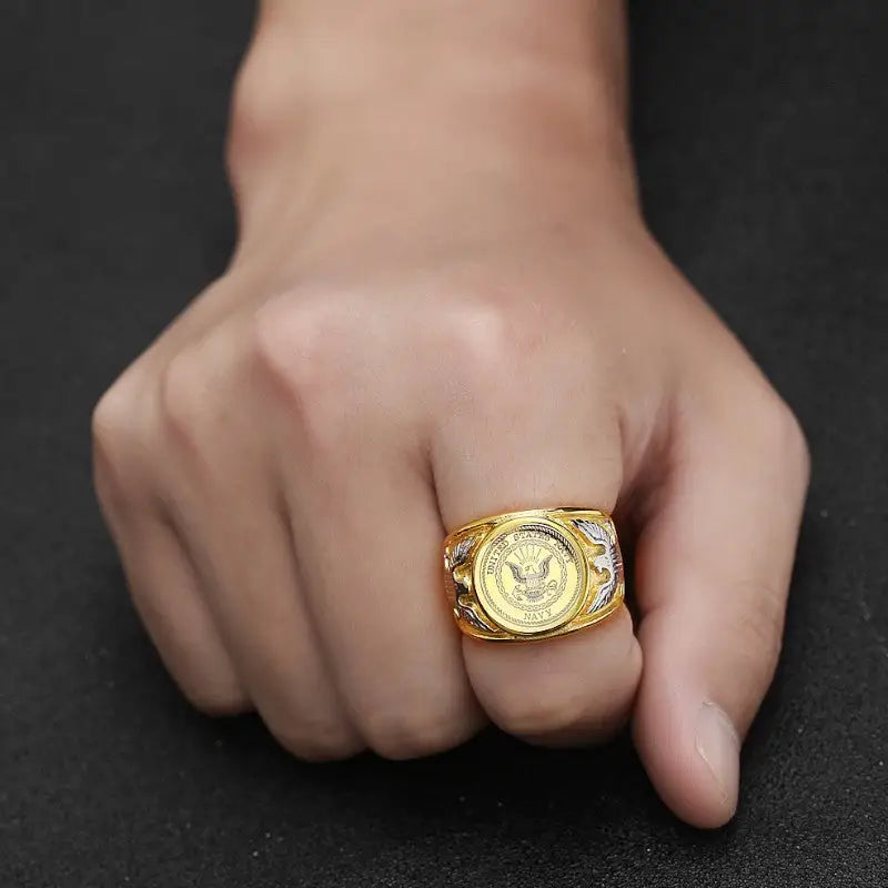 Bague acier homme militaire