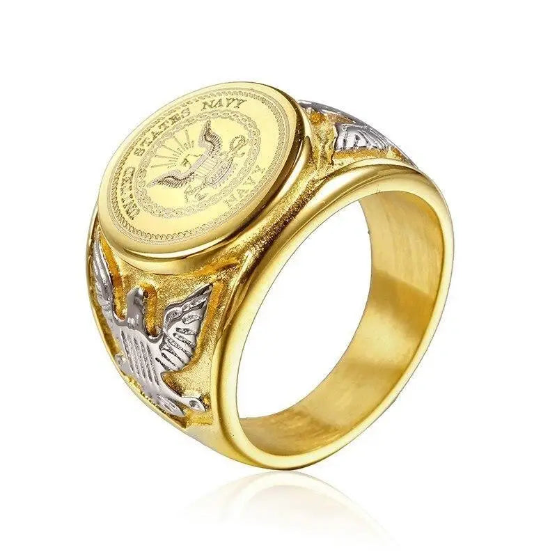 Bague acier homme militaire