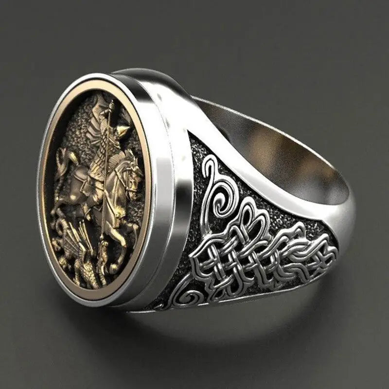 BAGUE MILITAIRE - CHEVALIER IMPITOYABLE (ARGENT)