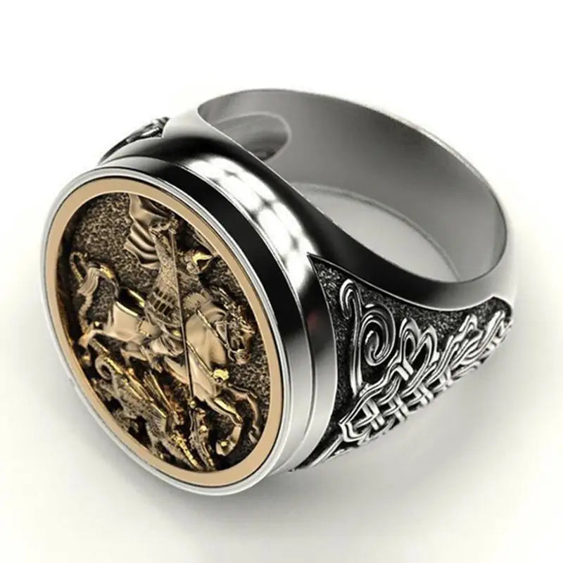 BAGUE MILITAIRE - CHEVALIER IMPITOYABLE (ARGENT)