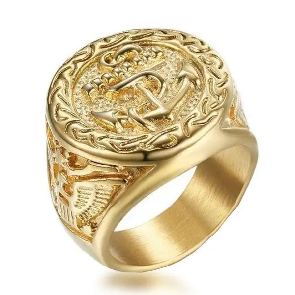 BAGUE MILITAIRE MARINE AMÉRICAINE (OR)