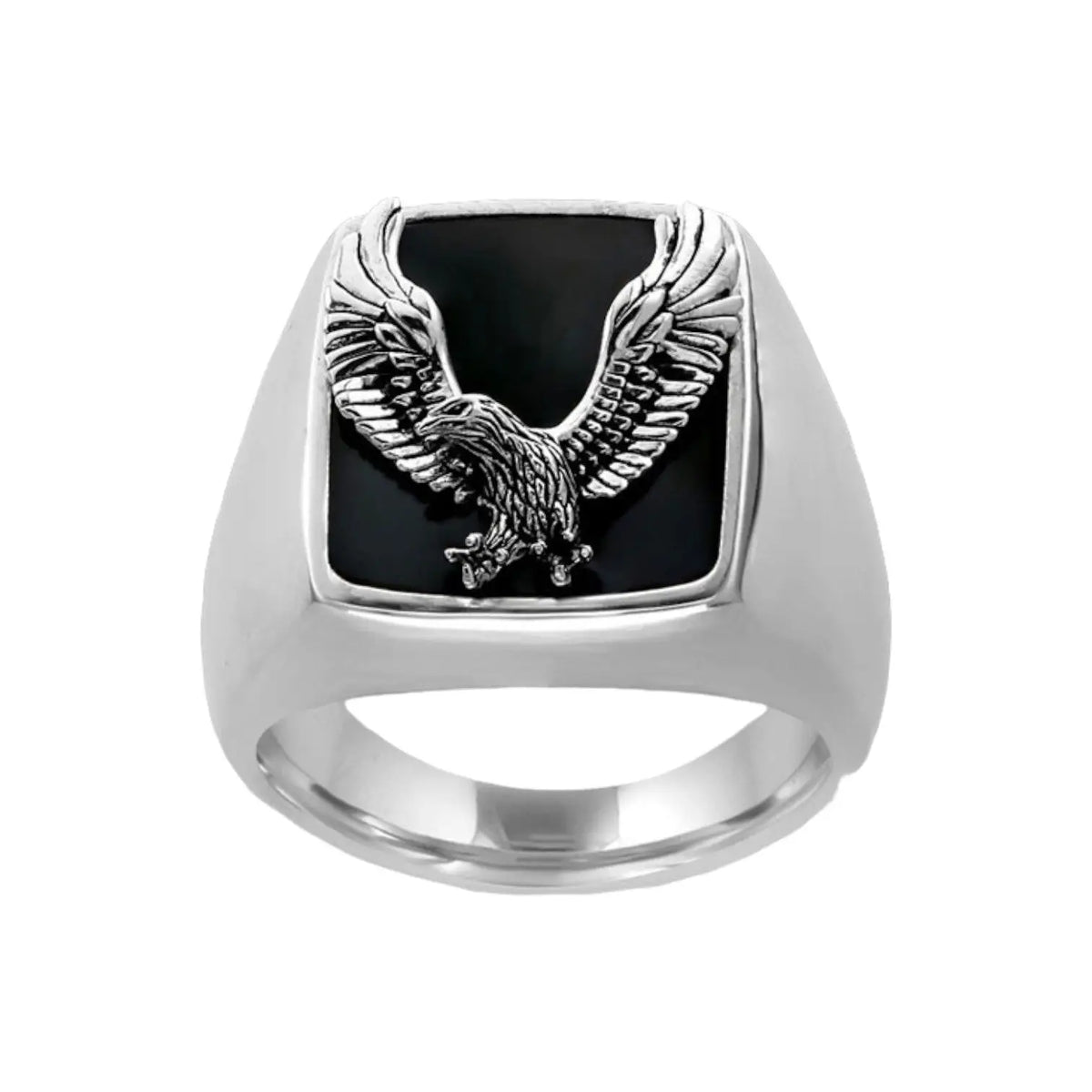 BAGUE MILITAIRE AIGLE AMÉRICAIN (COULEUR ARGENT)