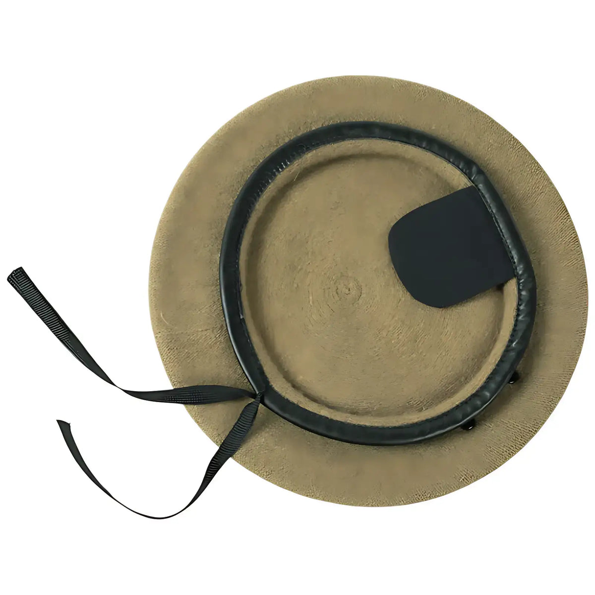 Béret militaire avec bord en cuir