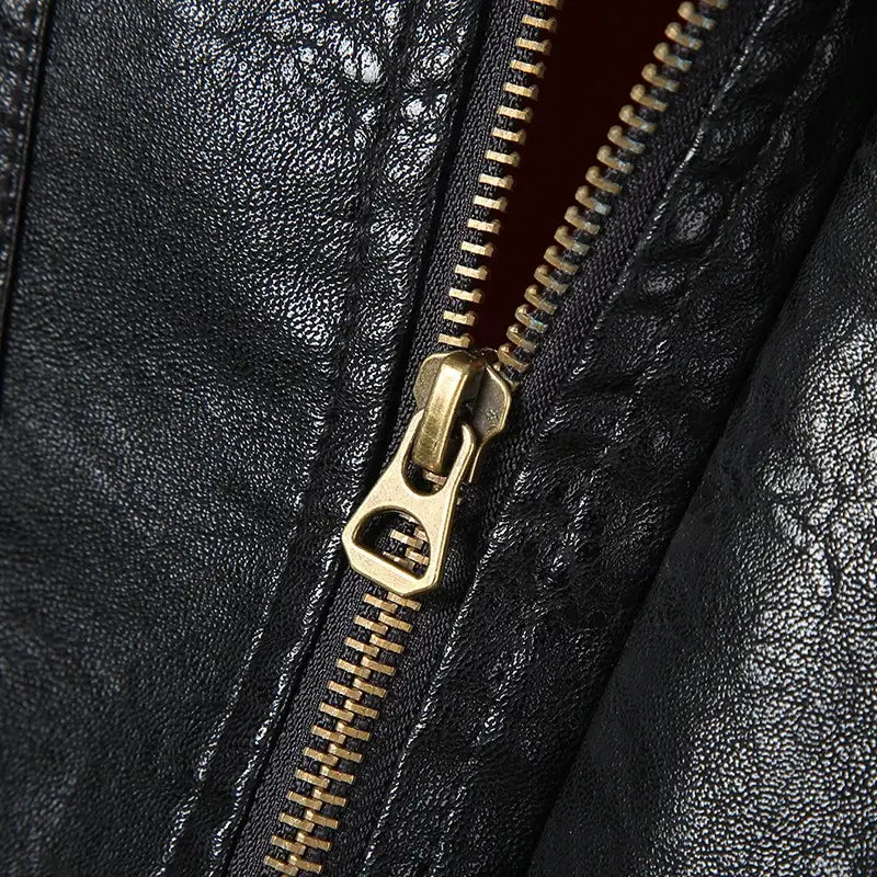 Blouson cuir synthétique militaire