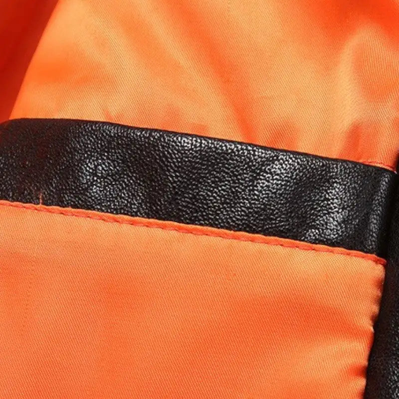 Blouson cuir synthétique militaire