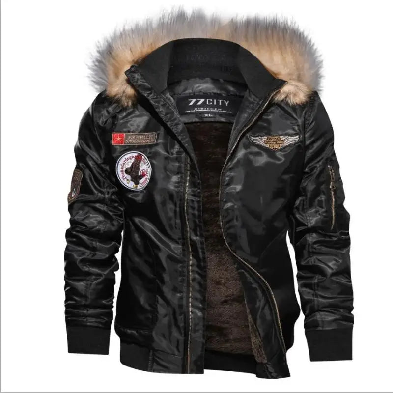 Bombers veste pour homme à capuche doublure polaire