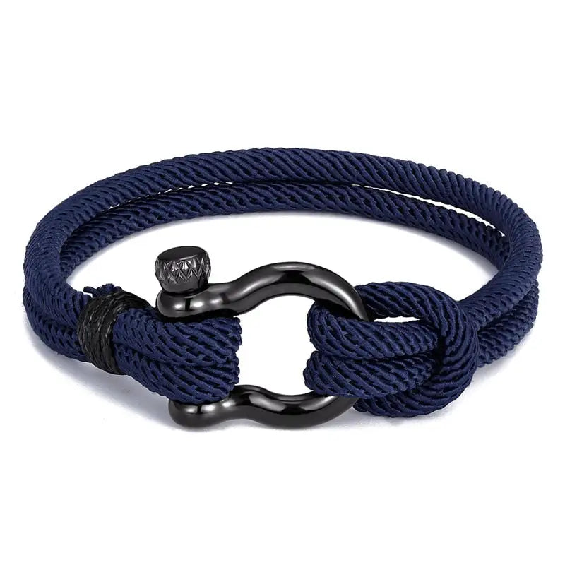 Bracelet nautique corde style marin fermoir ancre