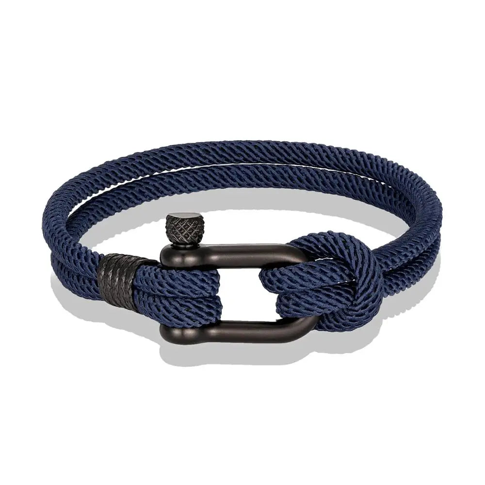 Bracelet nautique corde style marin fermoir ancre