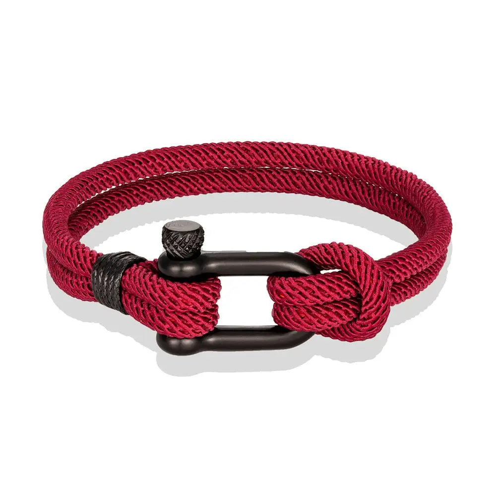Bracelet nautique corde style marin fermoir ancre