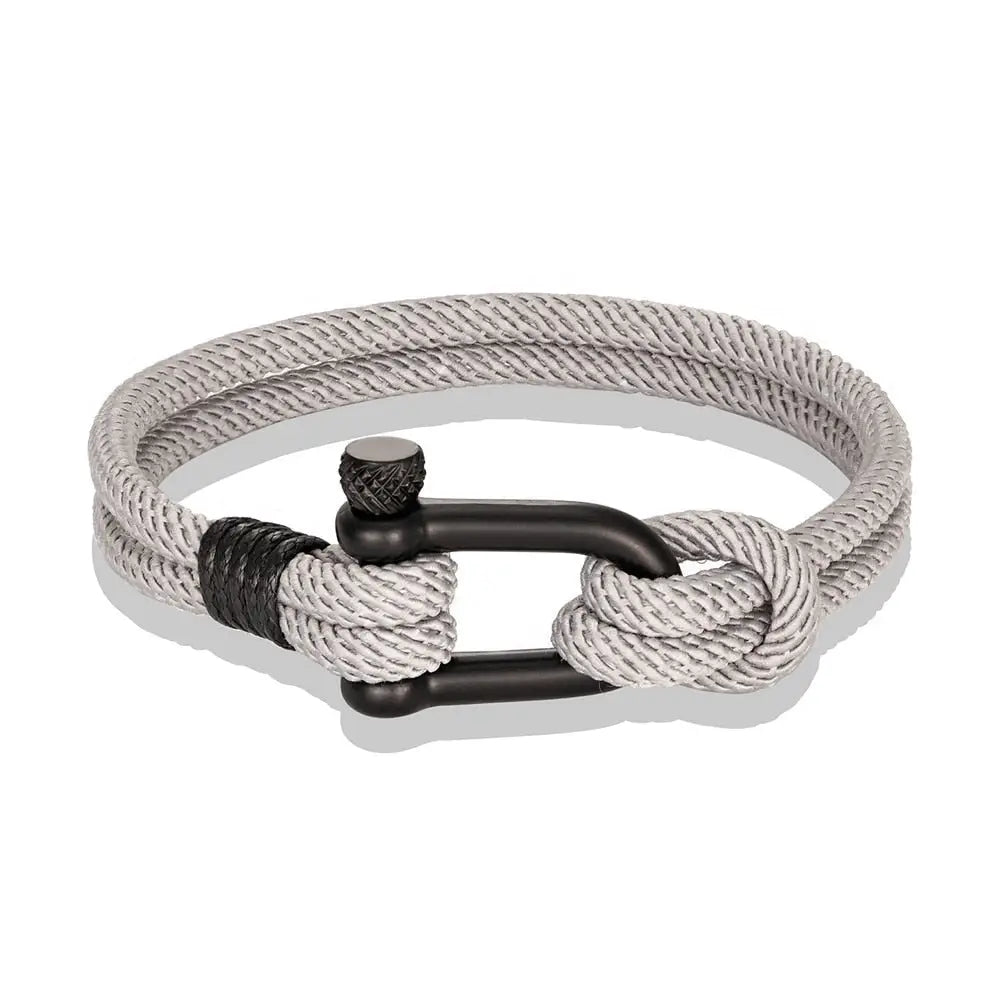 Bracelet nautique corde style marin fermoir ancre