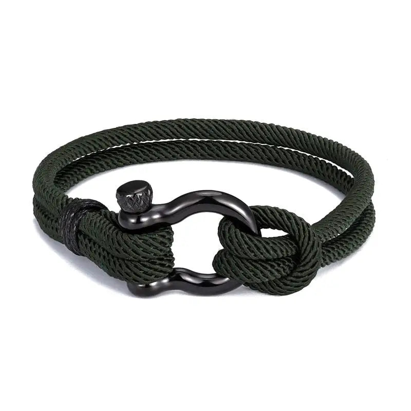 Bracelet nautique corde style marin fermoir ancre