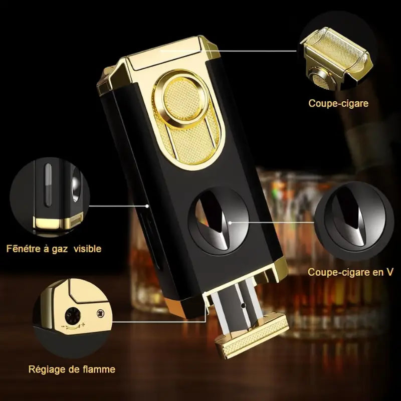 Briquet tempête triple flamme rechargeable