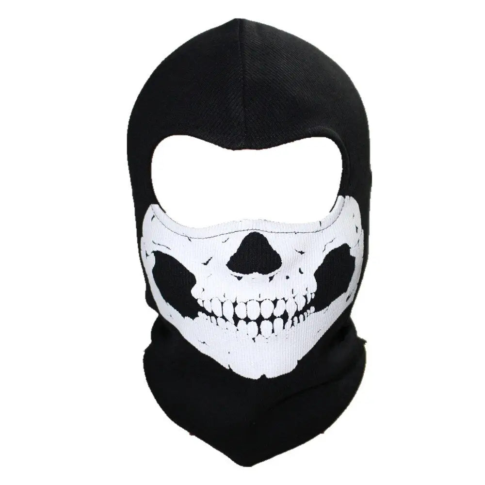 Cagoule noire militaire motif tête de mort