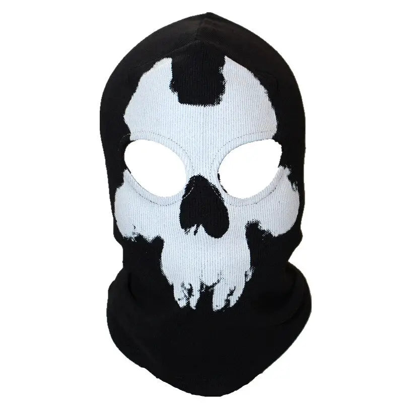 Cagoule noire militaire motif tête de mort
