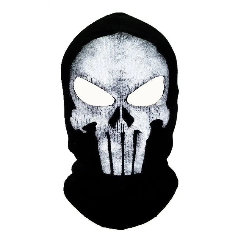Cagoule noire militaire motif tête de mort