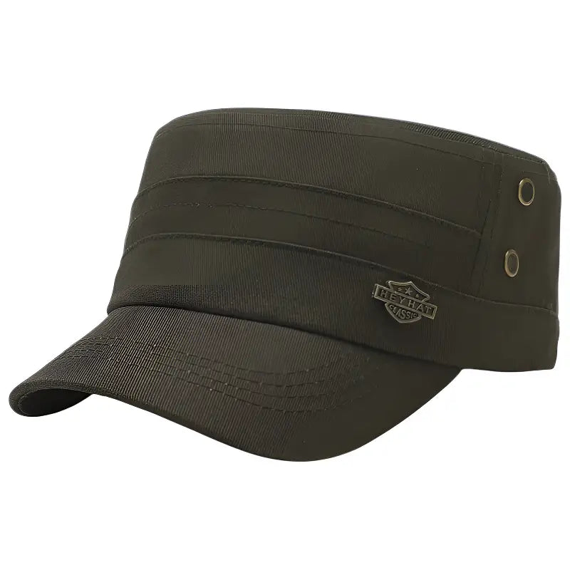 Casquette homme militaire en coton à visière incurvée