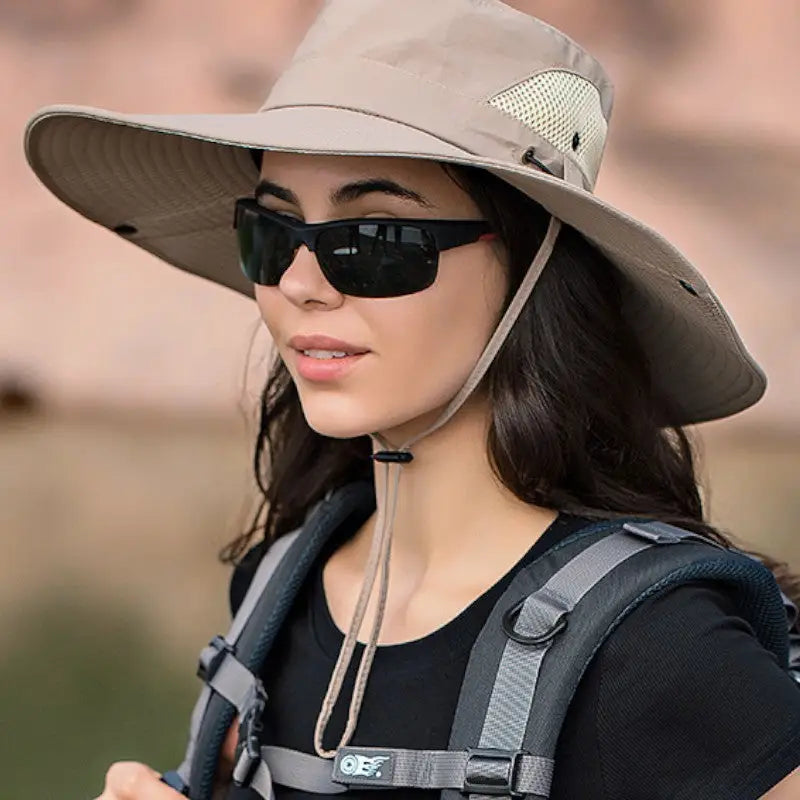 Chapeau de brousse homme en nylon à bord large