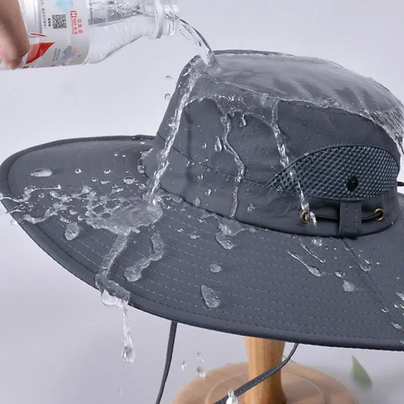 Chapeau de brousse homme en nylon à bord large