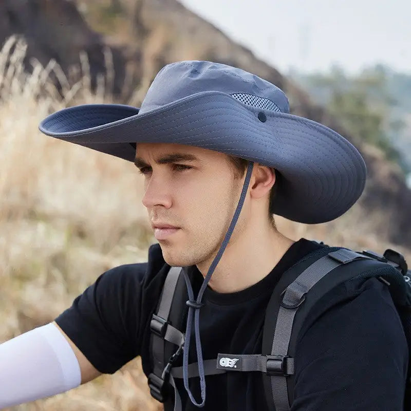 Chapeau de brousse homme en nylon à bord large