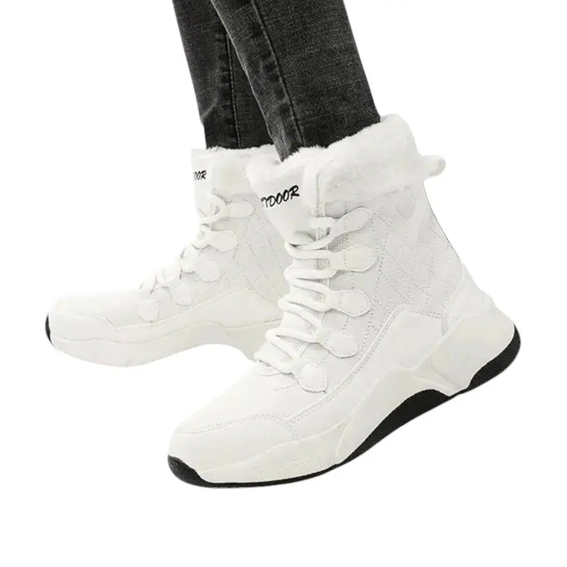 Chaussures noires fourrées femme grand froid