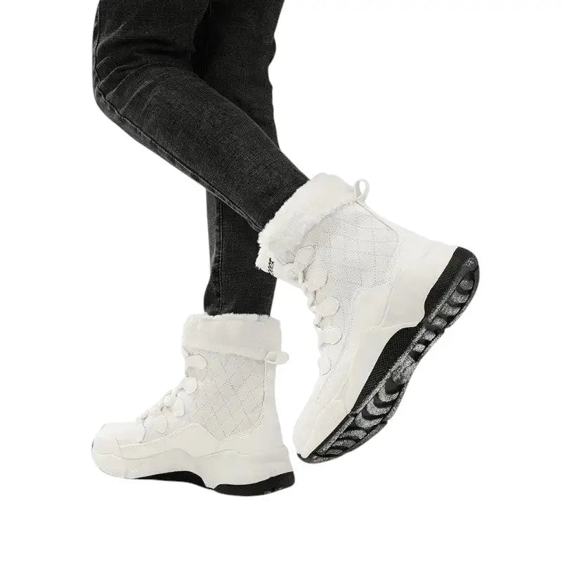 Chaussures noires fourrées femme grand froid