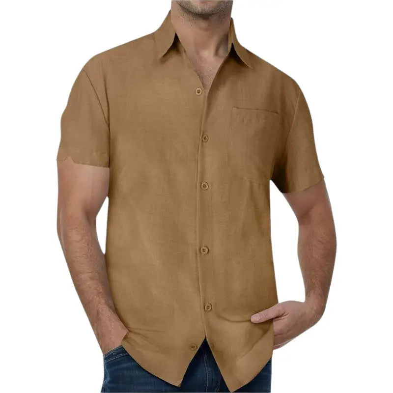 Chemise été homme coton et lin
