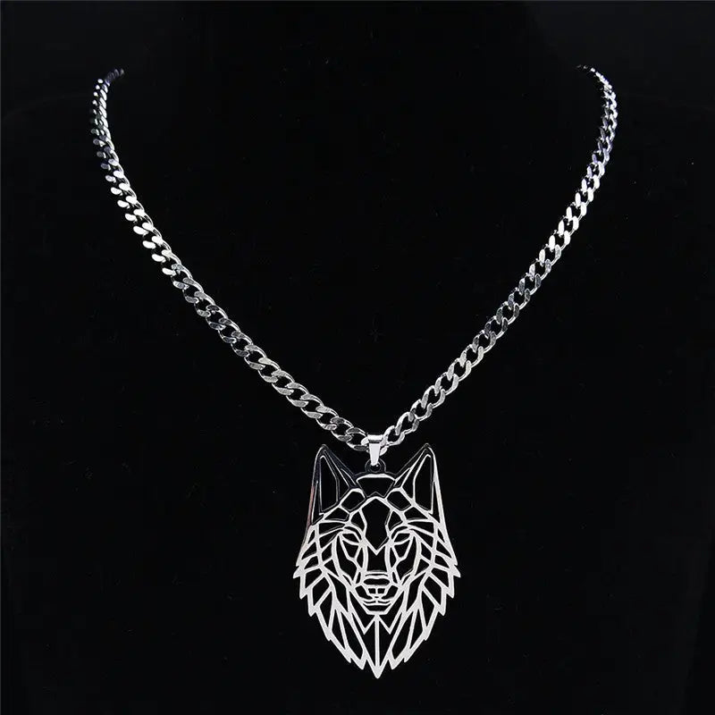 COLLIER MILITAIRE - LOUP SOLITAIRE (ARGENT)