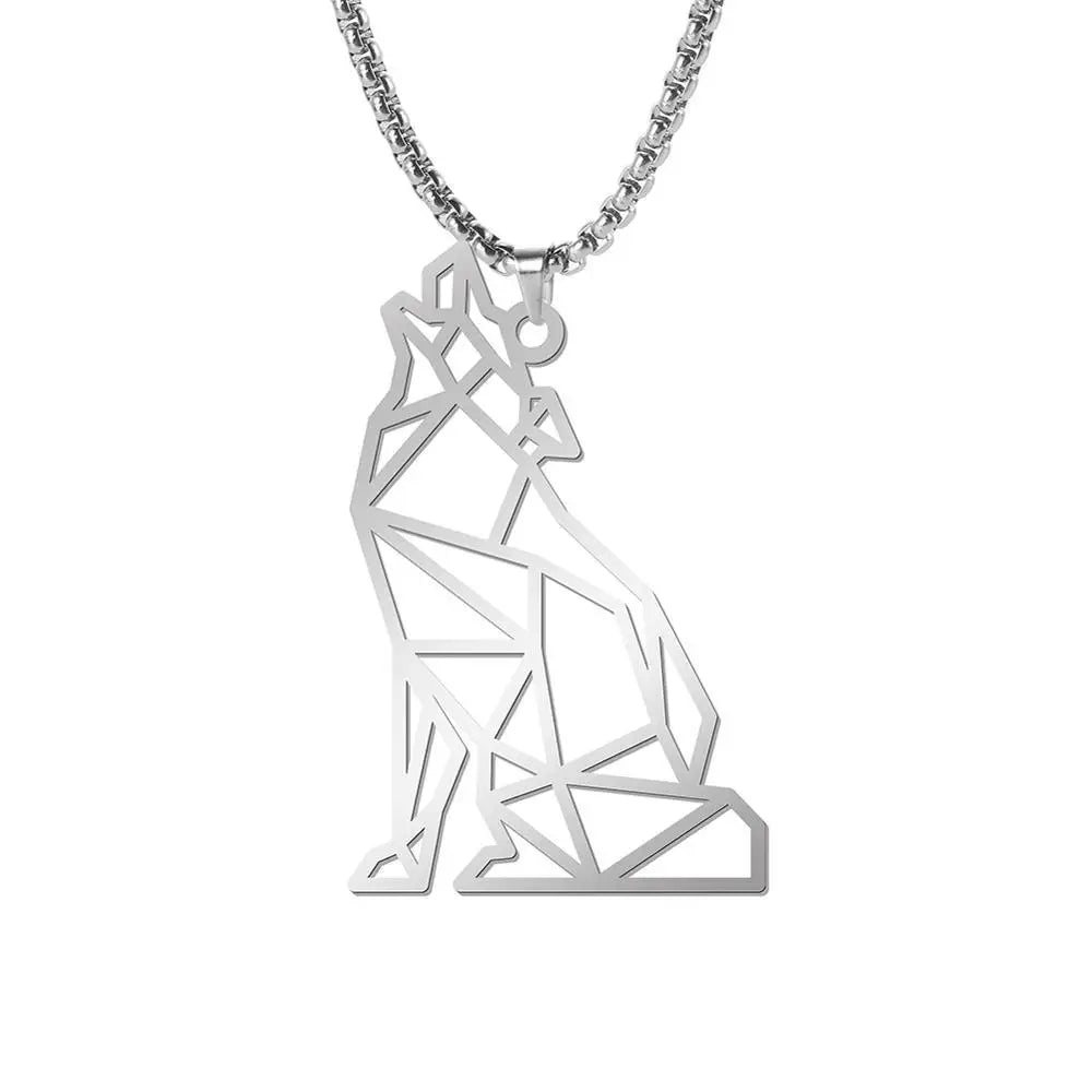 COLLIER MILITAIRE - LOUP SOLITAIRE (ARGENT)