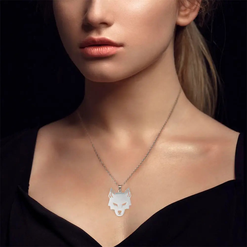 COLLIER MILITAIRE - LOUP SOLITAIRE (ARGENT)