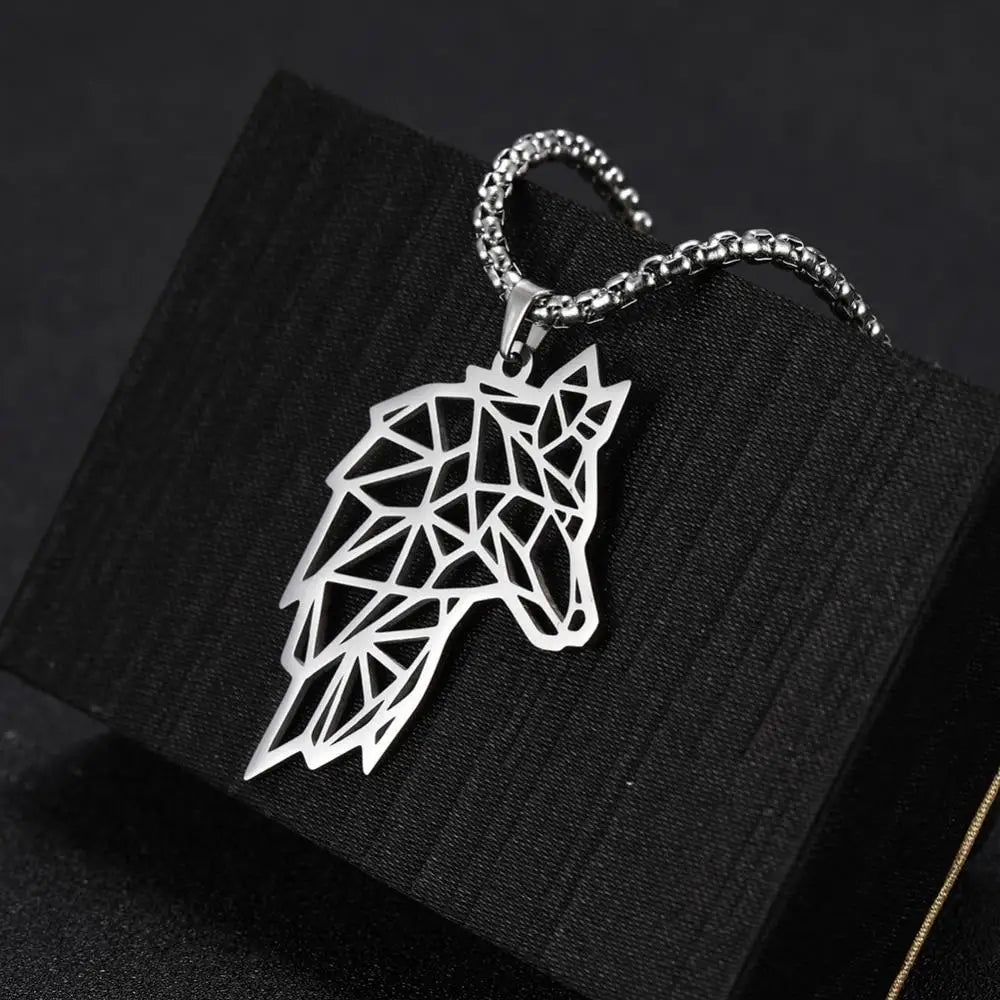 COLLIER MILITAIRE - LOUP SOLITAIRE (ARGENT)