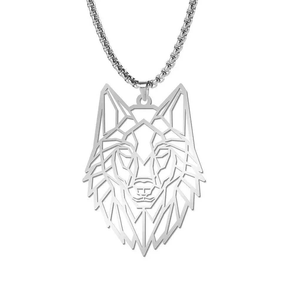 COLLIER MILITAIRE - LOUP SOLITAIRE (ARGENT)