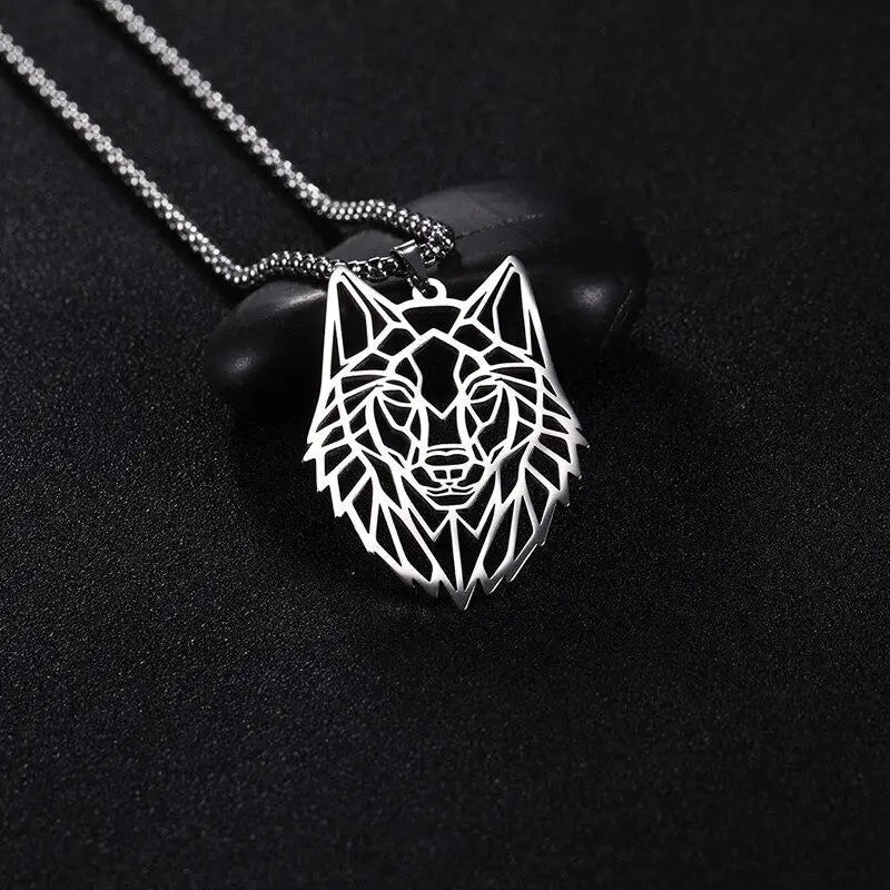 COLLIER MILITAIRE - LOUP SOLITAIRE (ARGENT)
