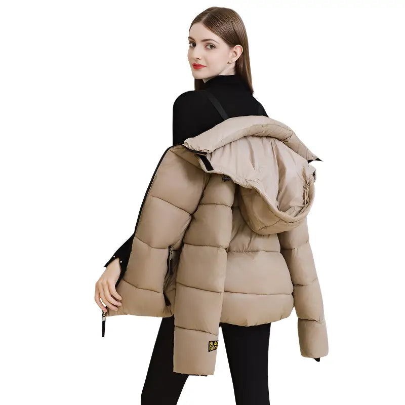 Doudoune beige femme courte
