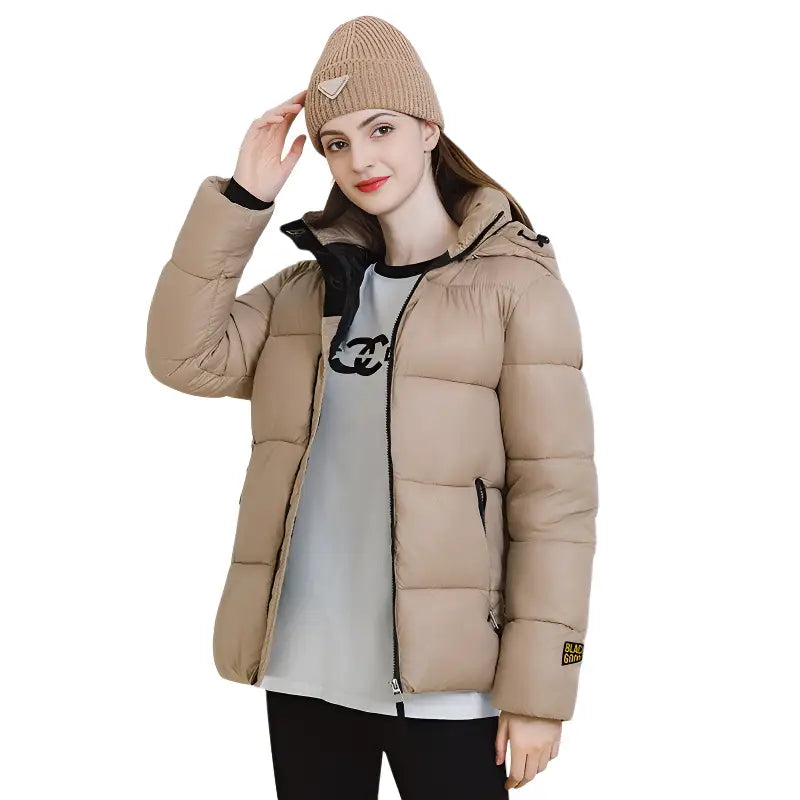 Doudoune beige femme courte