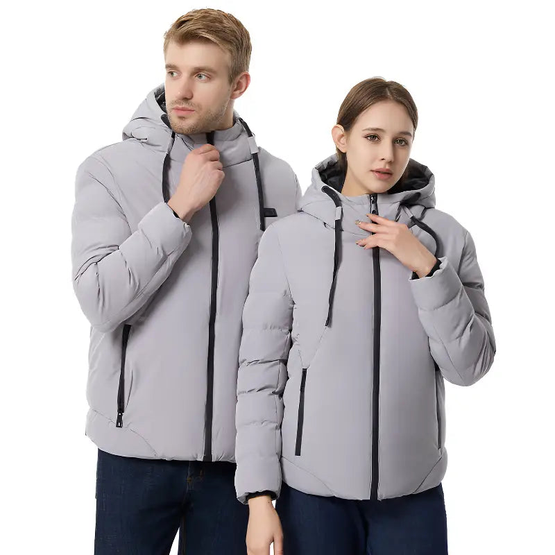 Doudoune capuche chauffante