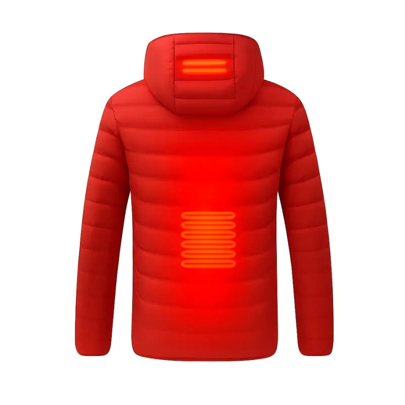 Doudoune homme chauffante rouge