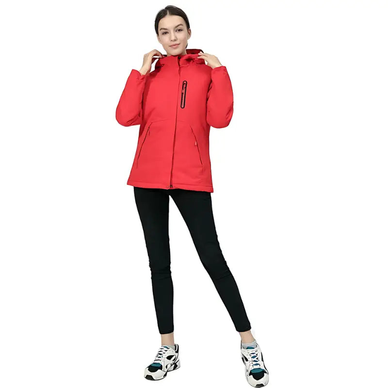 Veste chauffante femme imperméable avec capuche