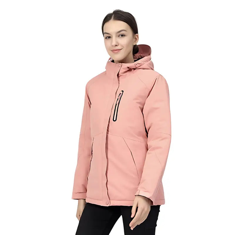 Veste chauffante femme imperméable avec capuche
