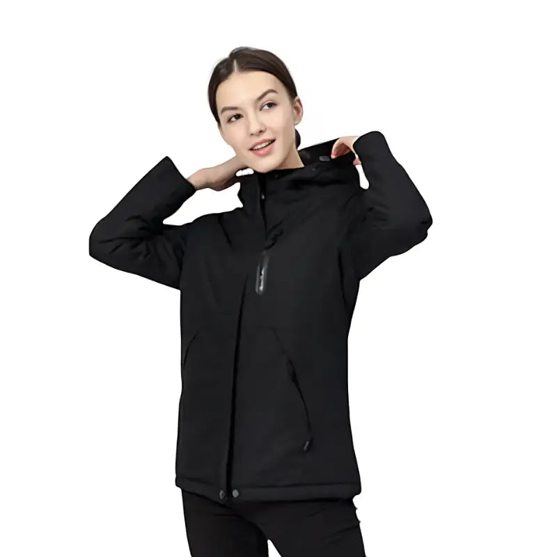 Veste chauffante femme imperméable avec capuche