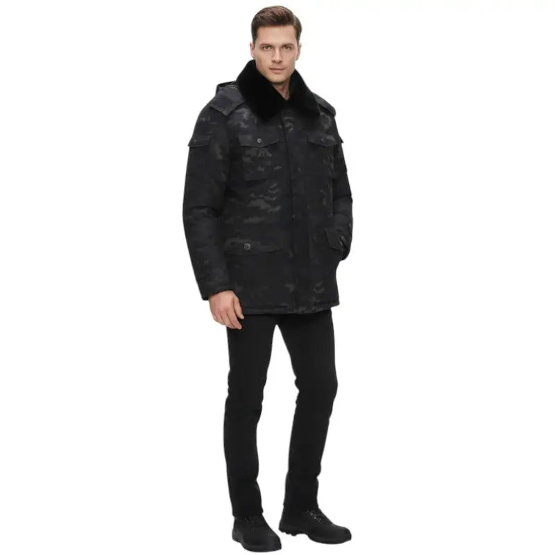 Parka militaire homme col fourré