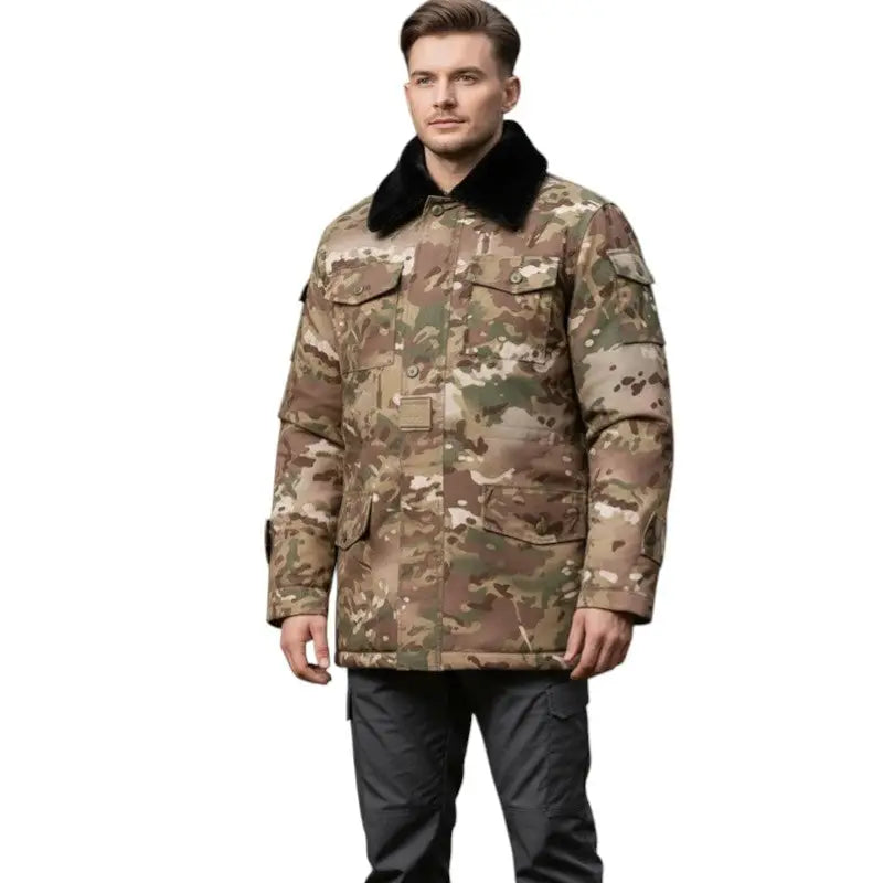 Parka militaire homme col fourré