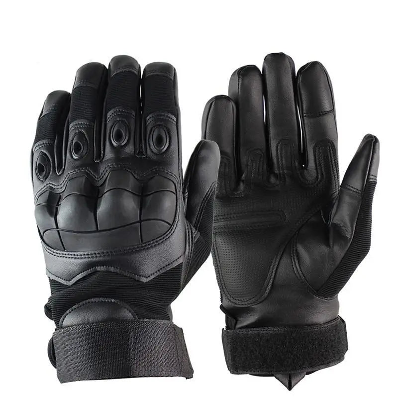 Gant tactique militaire renforcé cuir synthétique noir
