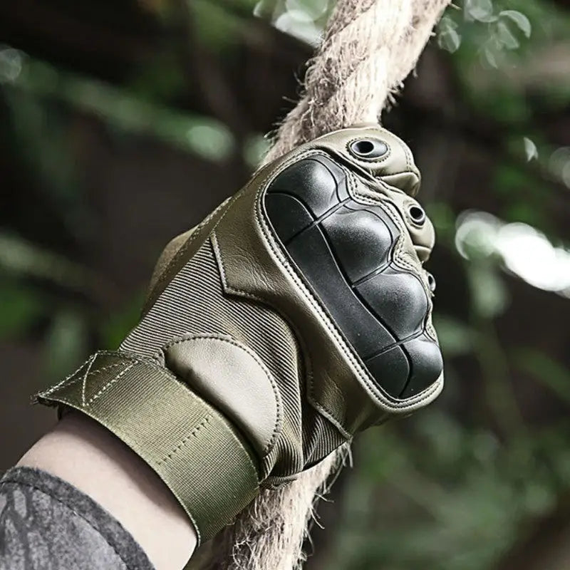 Gant tactique militaire renforcé cuir synthétique noir