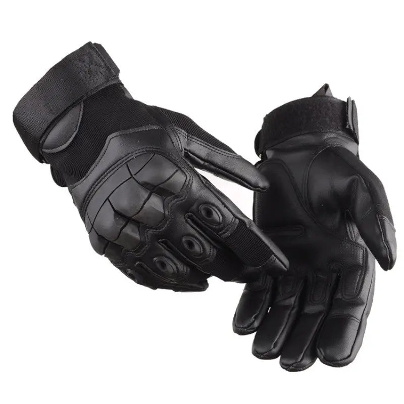 Gant tactique militaire renforcé cuir synthétique noir
