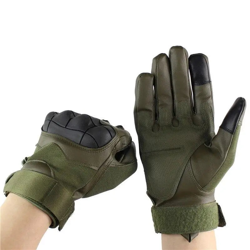 Gant tactique militaire renforcé cuir synthétique noir