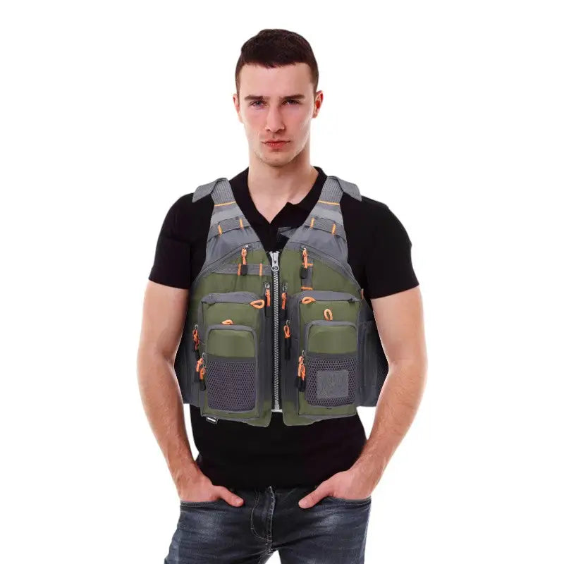 Gilet de pêche à la mouche multi-poches