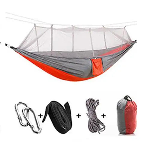 HAMAC TOILE PARACHUTE DOUBLE AVEC MOUSTIQUAIRE