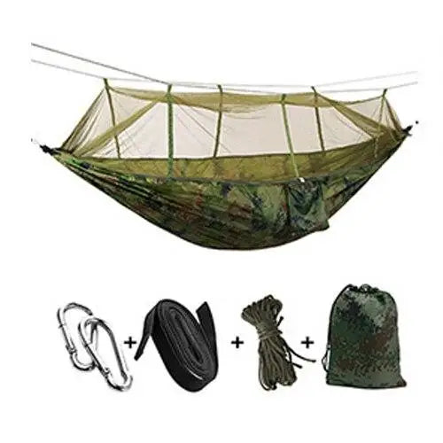HAMAC TOILE PARACHUTE DOUBLE AVEC MOUSTIQUAIRE