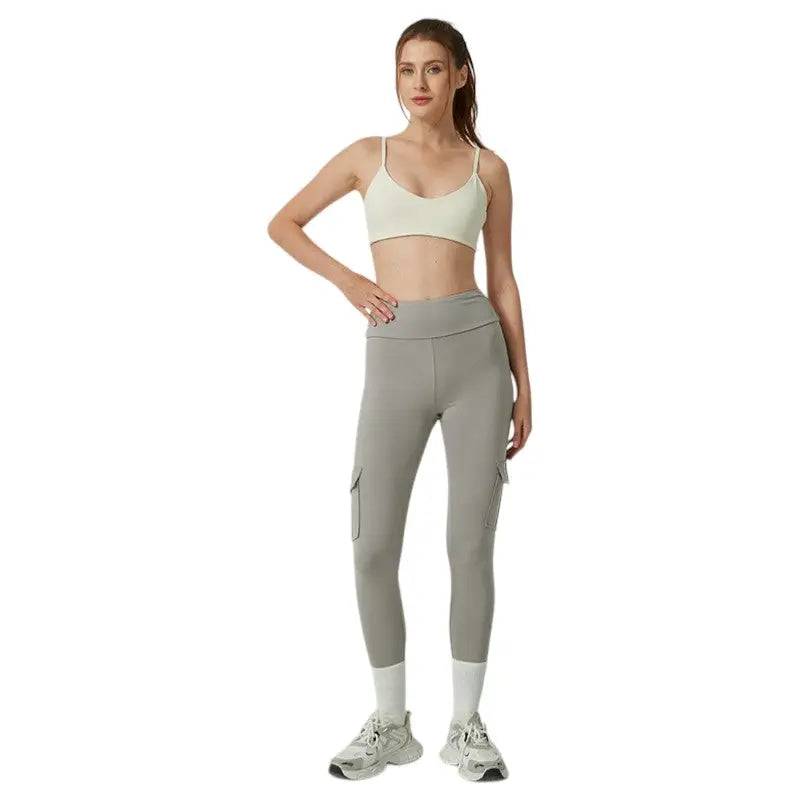Legging randonnée femme taille haute à poches cargo