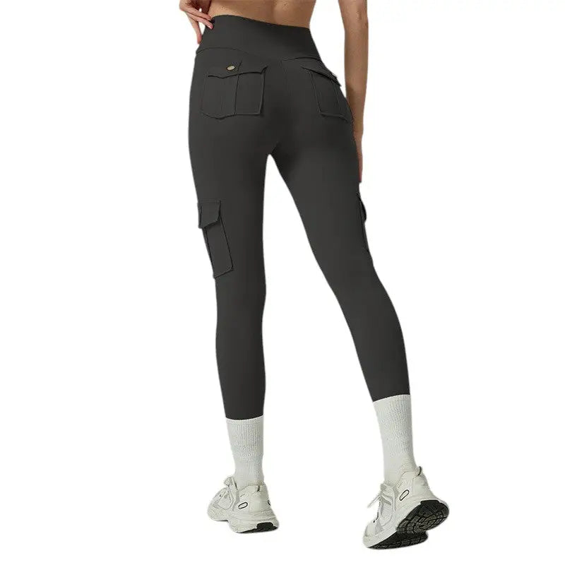 Legging randonnée femme taille haute à poches cargo